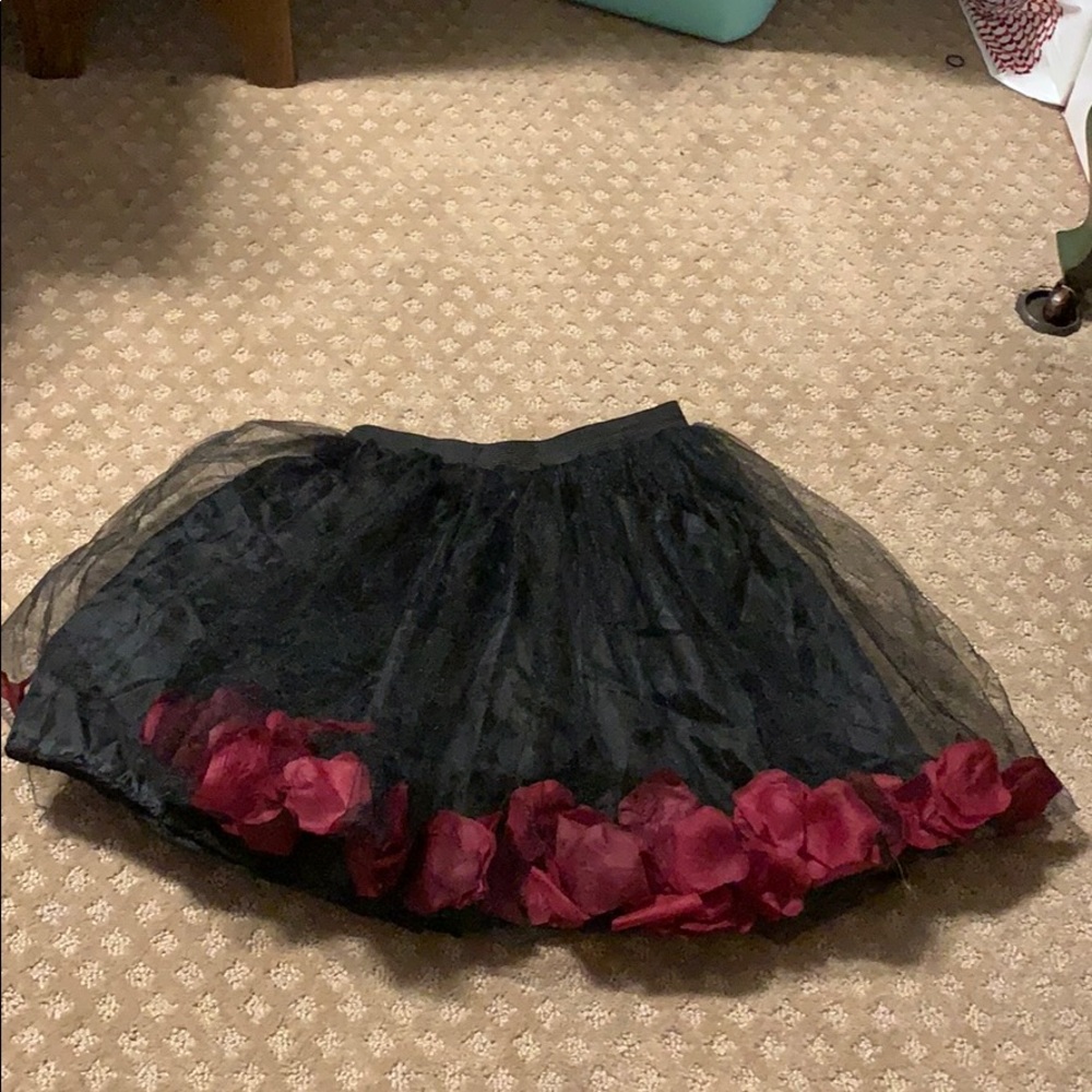 Black Sheer Tutu with Petals Inside Overlay
